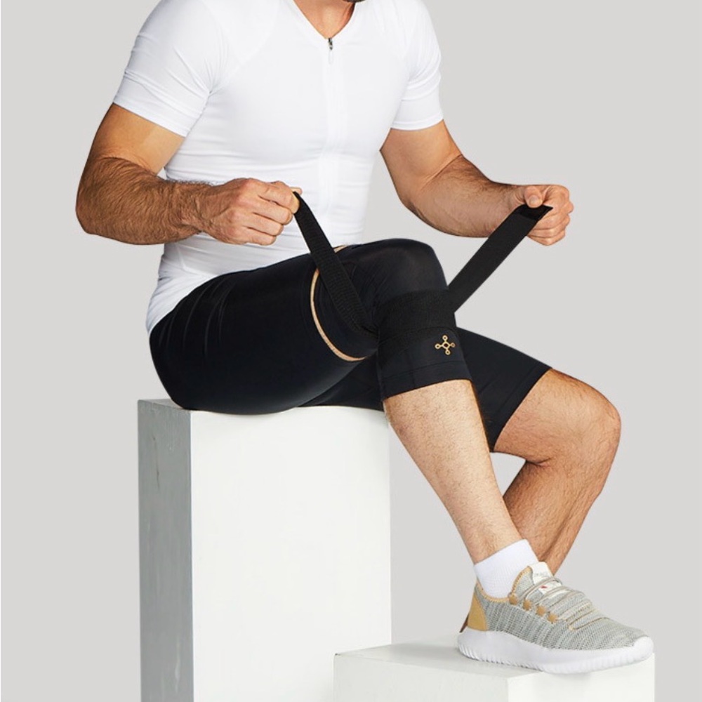 Tommie Copper Black x2 Unisex Adjustable Compression Knee Sleeves XXX Large  NWT